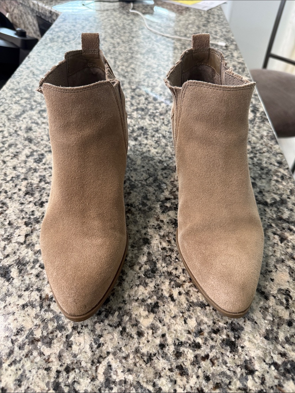 Crown Vintage Taupe Suede Ankle Booties